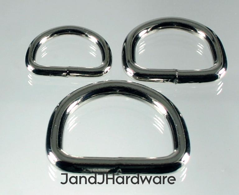 Light weight D rings with a different contour than our others. In sizes from 5/8 to 1 inch.